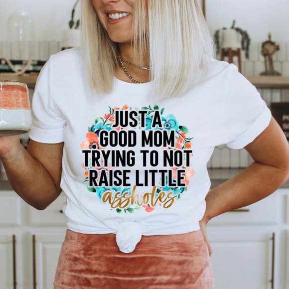 Tops - Just A Good Mom Graphic T-shirt Maternity Shirt Motherhood Moher's Day Gift